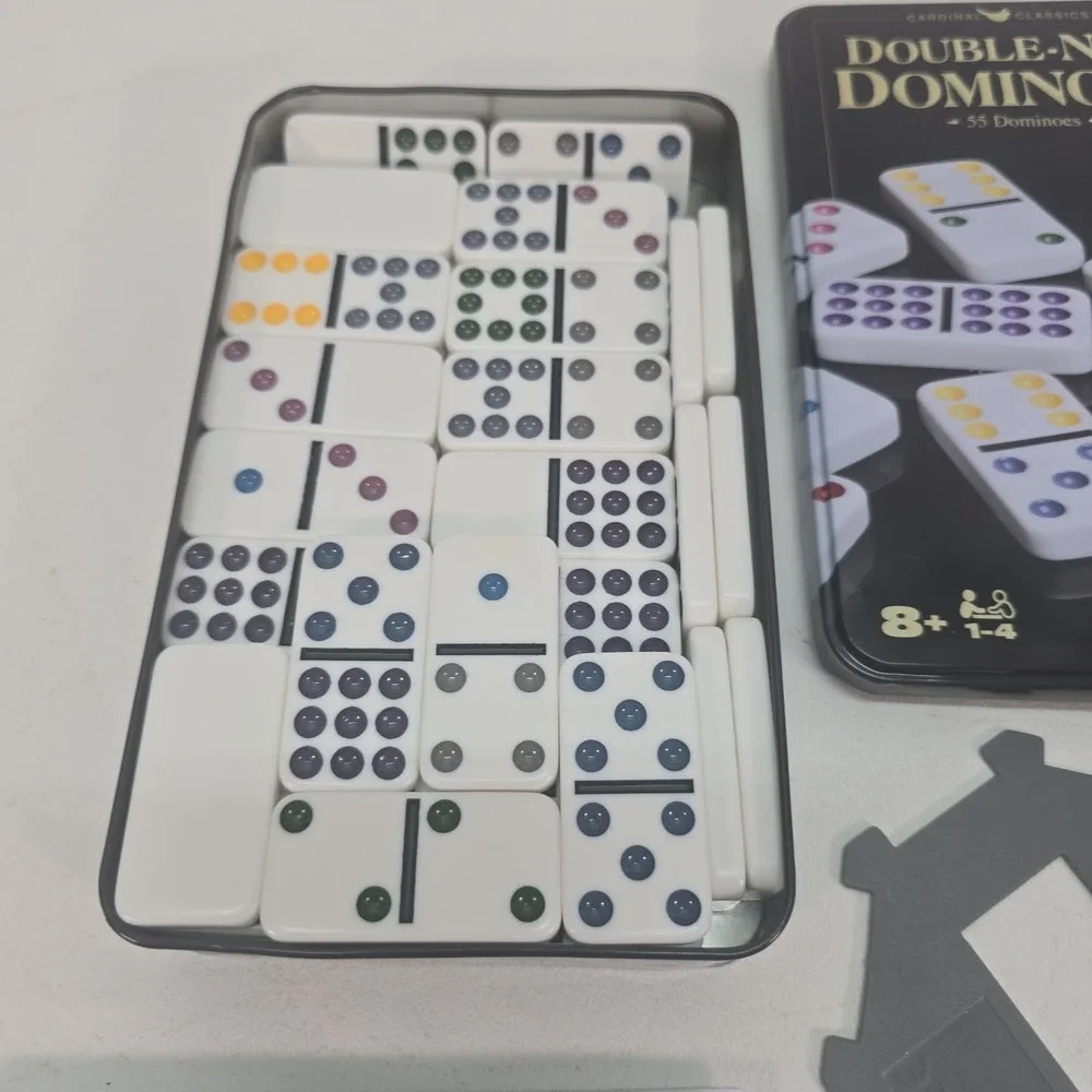 Games Cardinal Classics Double Nine Dominoes Set in Storage Tin Dominoes for Kid